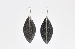 Leaf Shaped Earrings - Black