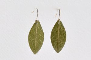 Leaf Shaped Earrings-Olive Green
