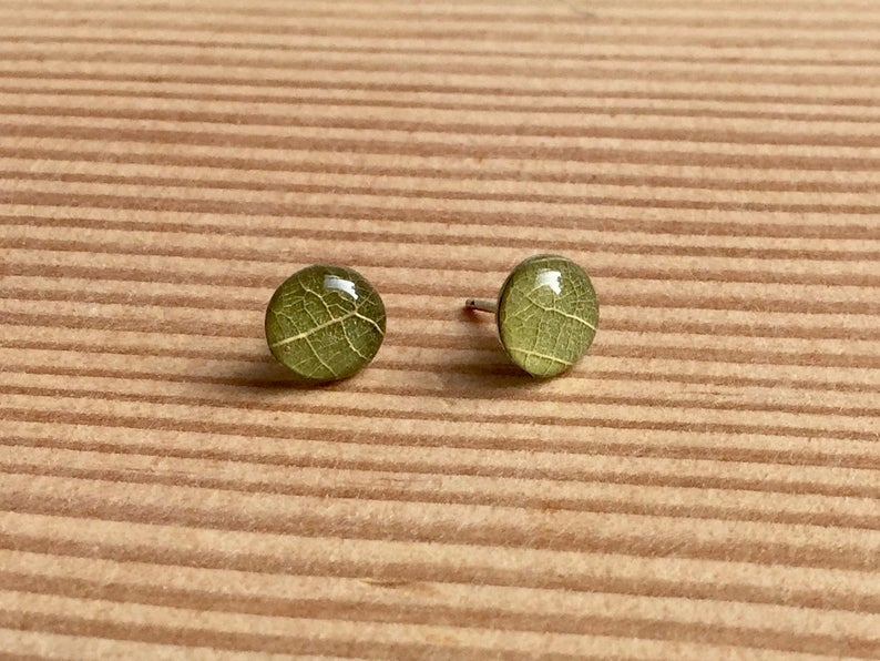 Leaf Stud Earrings-Small