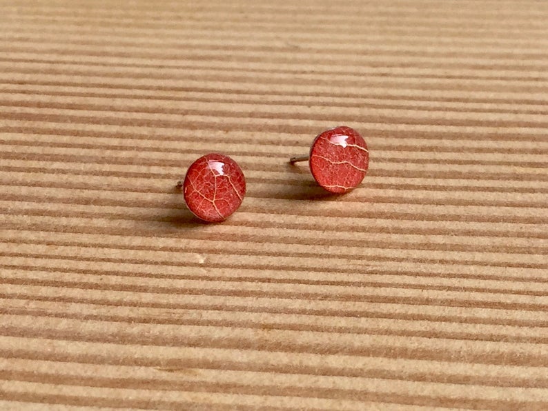 Leaf Stud Earrings-Small