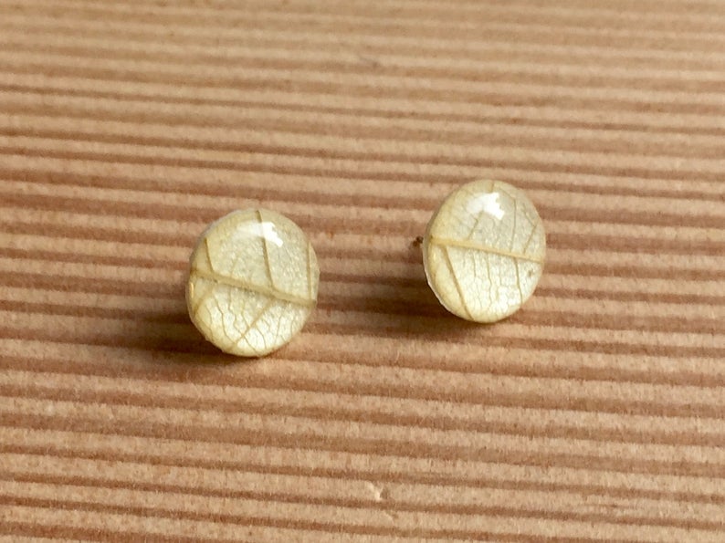 Leaf Stud Earrings-Medium